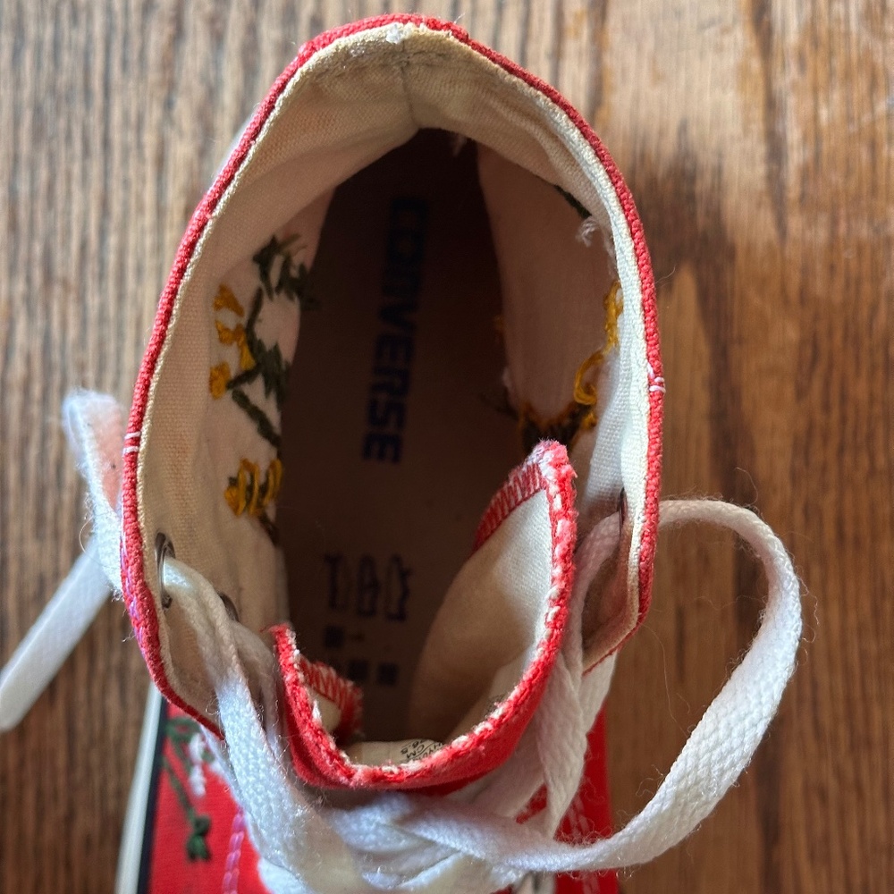 One-of-a-Kind Hand-Stitched Embroidered Converse Sneakers Women’s 10, Men’s 8 - Picture 7 of 15